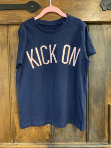 Kids Navy 'Kick On' T-Shirt