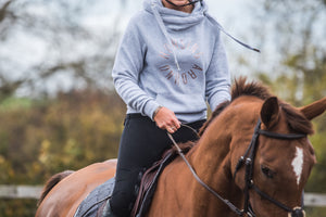 HORSING AROUND Cowl neck grey hoodie