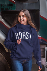 Navy Cowl neck HORSY hoodie